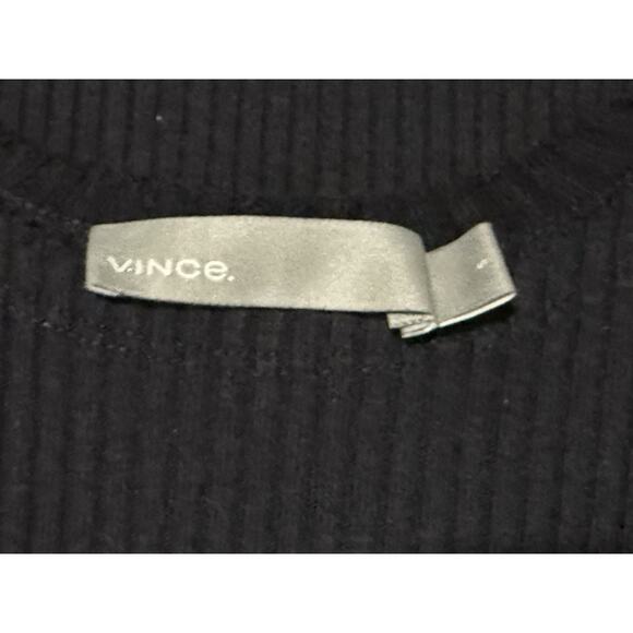 Vince Ribbed Cami Dress Navy Stretch Scoop Neck Light Weight Size Small - Picture 6 of 7